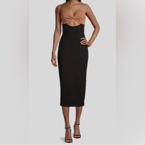 NWT Misha Antonella Two-Tone Crepe Midi Dress Size 8